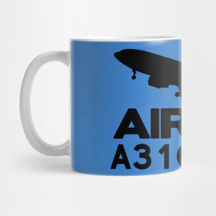 Airbus A310-300 Silhouette Print (Black) Mug